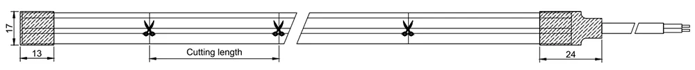 dimension diagram for neon strip 0815 flat