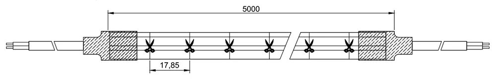 dimension diagram 0f neon strip 0410