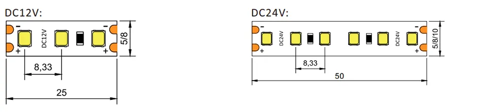 drawing of 2835 LED strip 120LED