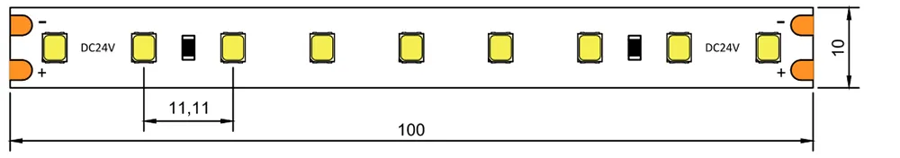 dimension of 2835 LED strip 90LED