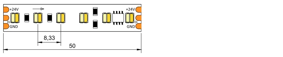 dimension of Pixel Chasing SPI tunable white 120LED 24V dimension of Pixel Chasing SPI tunable white 120LED 24V