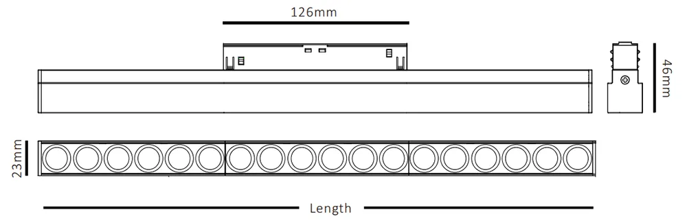 M20 Grille light dimension 