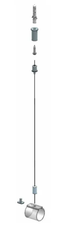 Round neon strip – Pendant wires —Shape installation Round neon strip - Pendant wires —Shape installation