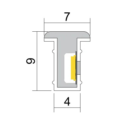 drawing of LED neon flex strip 0409T