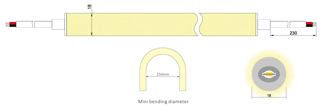 drawing of Round Neon strip 360 degree 25mm drawing of Round Neon strip 360 degree 25mm