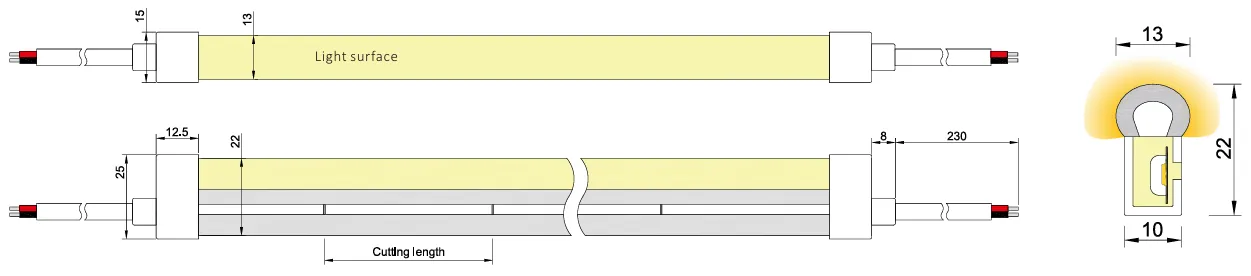 dimensional drawing of neon strip 1022 dimensional drawing of neon strip 1022