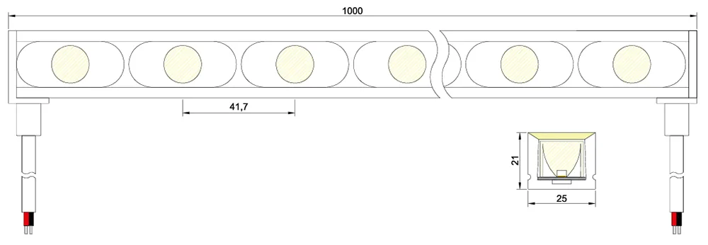dimensional drawing of wall washer 2521 single color RGB RGBW dimensional drawing of wall washer 2521 single color RGB RGBW