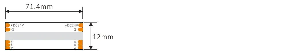 drawing of COB RGBW LED strip drawing of COB RGBW LED strip