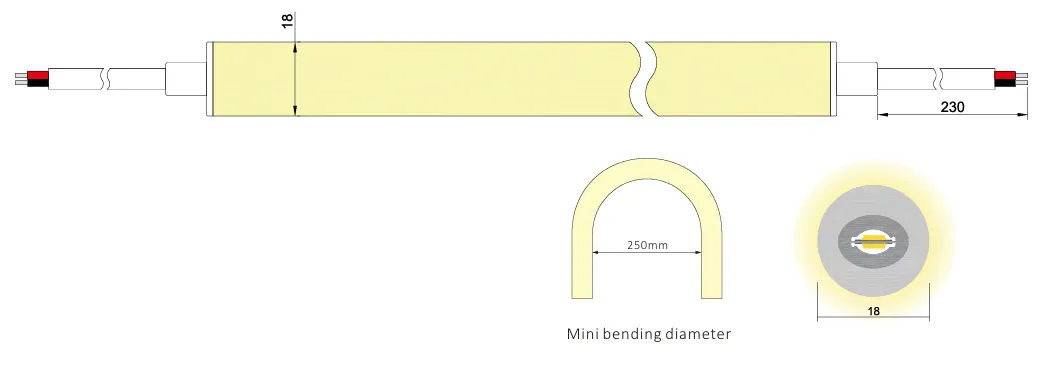 Round neon strip 18mm diameter Round neon strip 18mm diameter - Up-energy Lighting Manufacturer