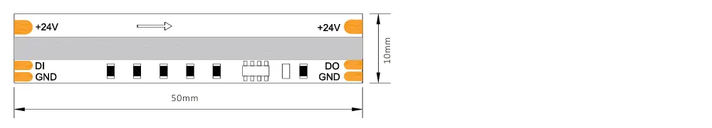 drawing of COB SPI RGB LED strip 24V drawing of COB SPI RGB LED strip 24V