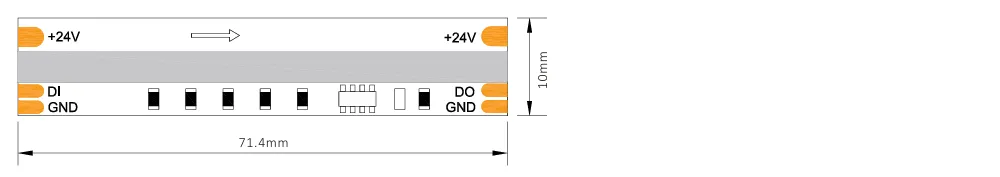 drawing of COB SPI RGBW LED strip 784chips drawing of COB SPI RGBW LED strip 784chips