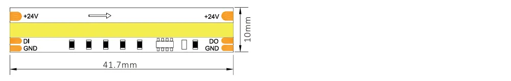 drawing of COB SPI strip turnable white drawing of COB SPI strip turnable white