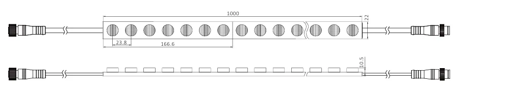 drawing of wall washer 24V 18W drawing of wall washer 24V 18W