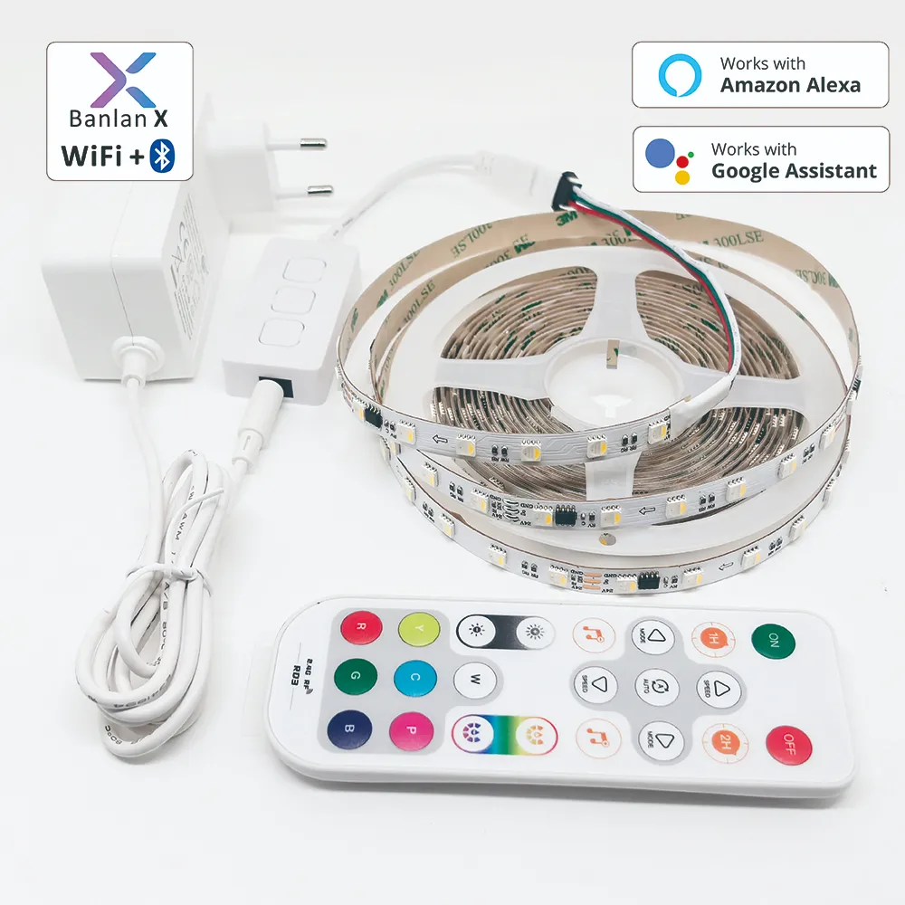 Smart LED Strip Light Kit RGBW+IC SPI COB WIFI BanlanX App and Remote Control 1