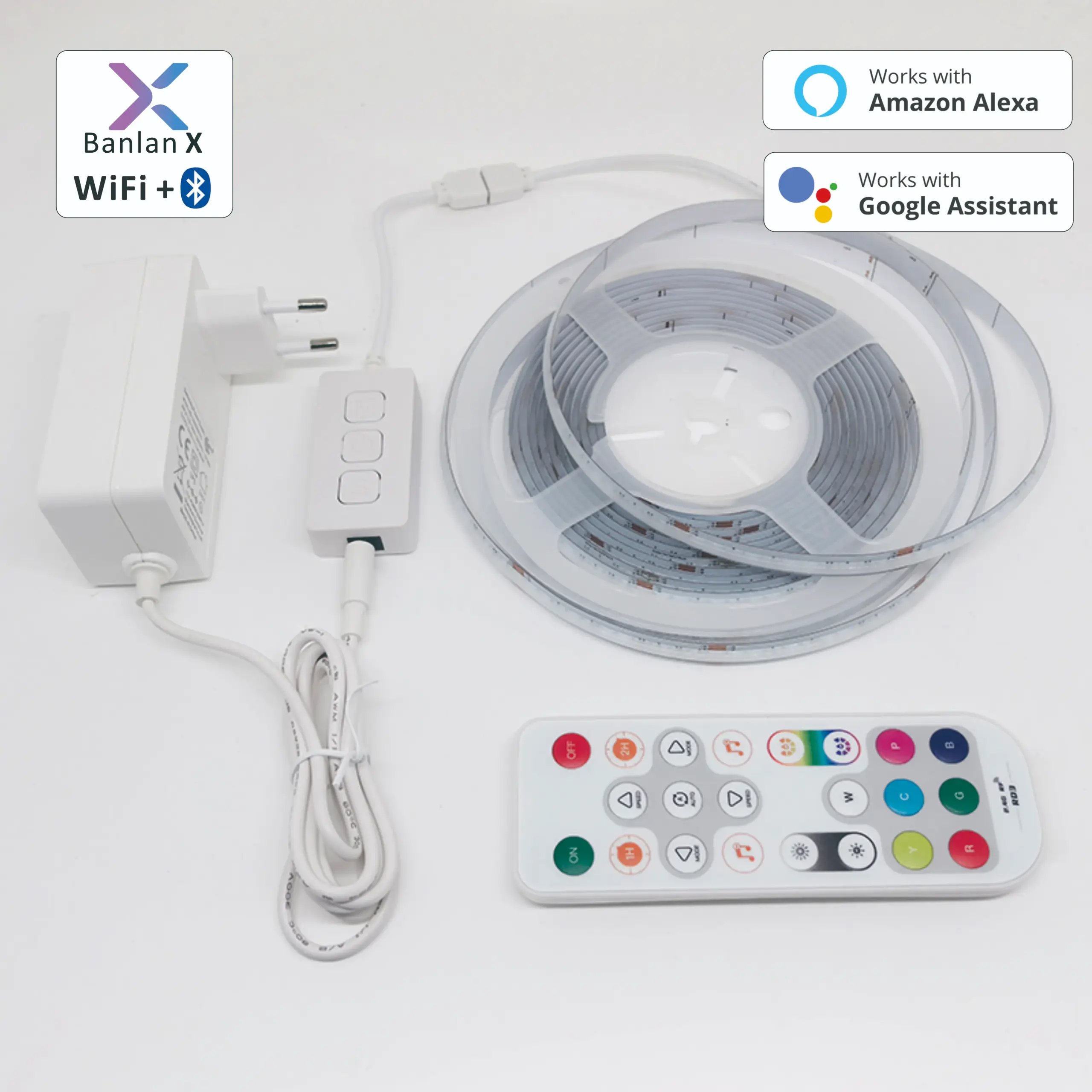 Smart led Strip light Kit RGB WIFI Works with Alexa & Google Assistant Remote Dimmer