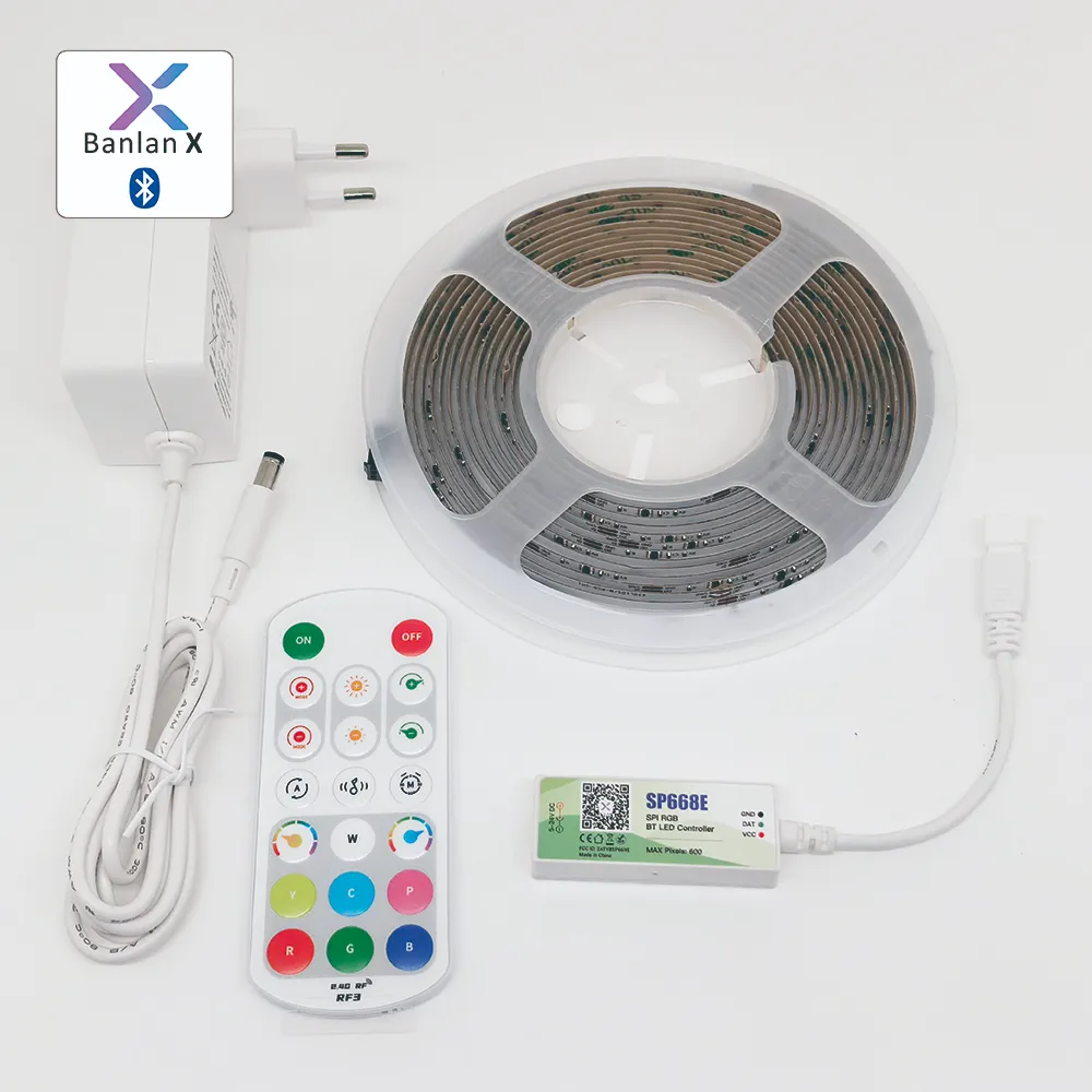 Smart LED Strip Light Kit RGB+IC COB SPI Music Sync BanlanX APP Control Bluetooth 1